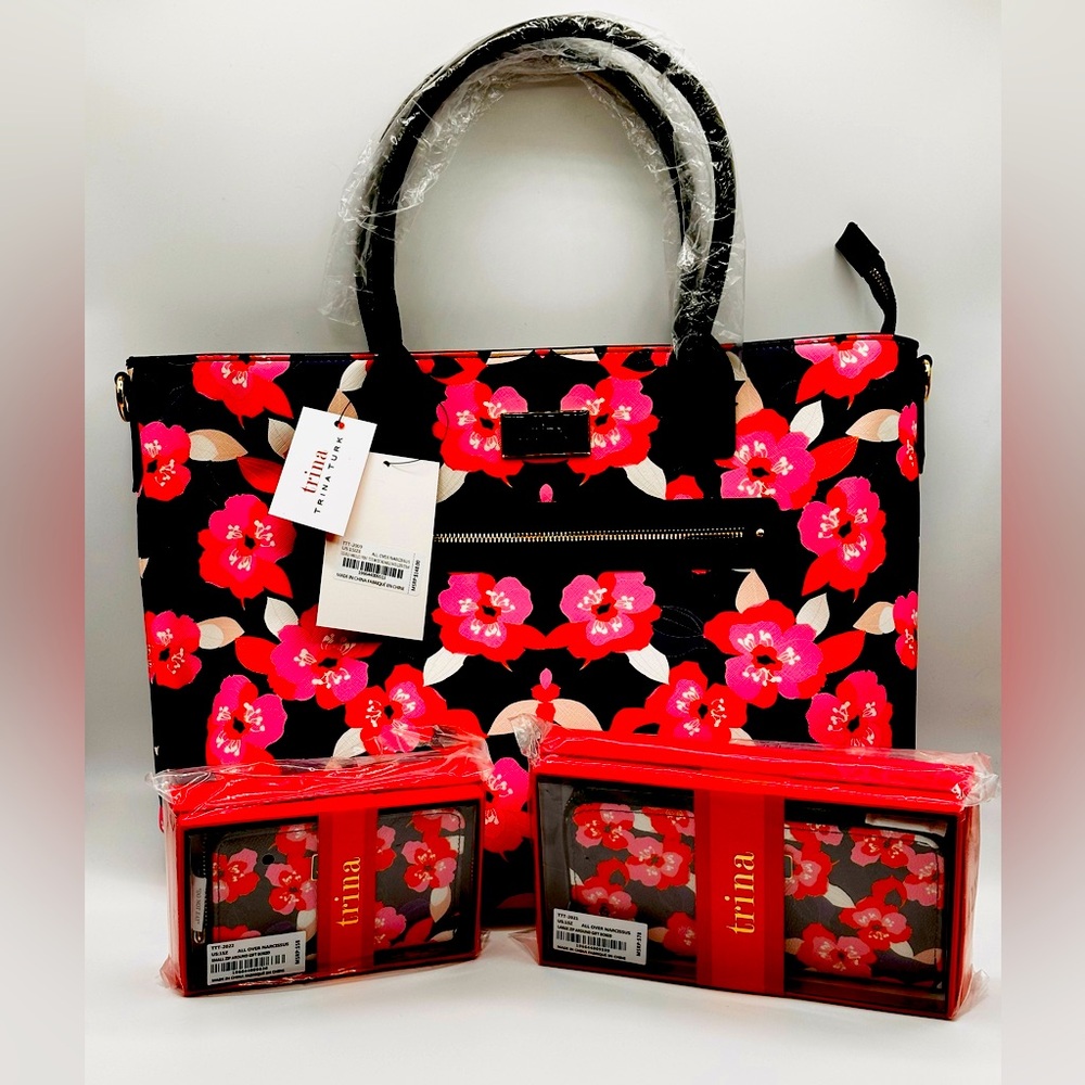 Trina Turk Tote W/Matching Large, and Small Wallet!